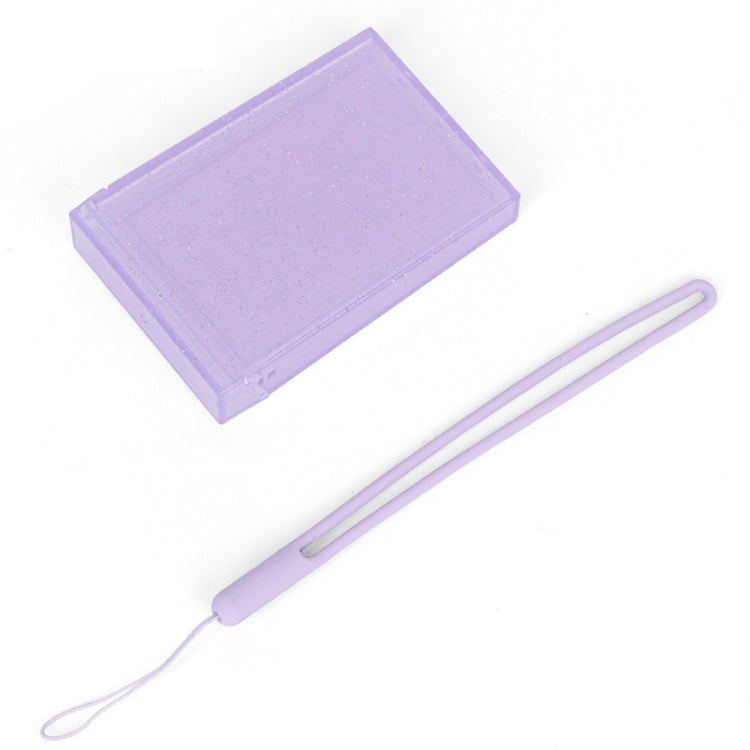 Boîte à photos pailletée de 3 pouces pour crème glacée, boîte de rangement pour cartes photo de célébrités pour Polaroids, transparente, rose, violette, bleue, verte