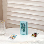 Boîte à photos pailletée de 3 pouces pour crème glacée, boîte de rangement pour cartes photo de célébrités pour Polaroids, transparente, rose, violette, bleue, verte