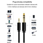 Câble audio amplificateur guitare JINGHUA 3,5 mm vers 6,5 mm, câble 6,35 mm, 0,5 m, 1,5 m, 3 m, 5 m