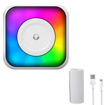 Imprimante portable mini Bluetooth à lumière RGB, imprimante d'étiquettes sans encre, avec 1 rouleau de papier, avec 5 rouleaux de papier, avec 5 rouleaux d'autocollants, avec 5 papiers + 5 autocollants + 3 papiers colorés