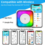 Imprimante portable mini Bluetooth à lumière RGB, imprimante d'étiquettes sans encre, avec 1 rouleau de papier, avec 5 rouleaux de papier, avec 5 rouleaux d'autocollants, avec 5 papiers + 5 autocollants + 3 papiers colorés