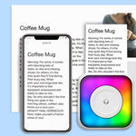 Imprimante portable mini Bluetooth à lumière RGB, imprimante d'étiquettes sans encre, avec 1 rouleau de papier, avec 5 rouleaux de papier, avec 5 rouleaux d'autocollants, avec 5 papiers + 5 autocollants + 3 papiers colorés