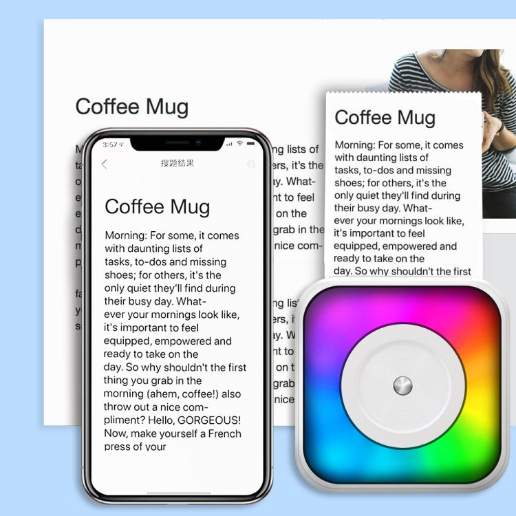 Imprimante portable mini Bluetooth à lumière RGB, imprimante d'étiquettes sans encre, avec 1 rouleau de papier, avec 5 rouleaux de papier, avec 5 rouleaux d'autocollants, avec 5 papiers + 5 autocollants + 3 papiers colorés
