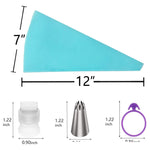 Lot de 15 douilles en acier inoxydable et poche à douille en silicone pour décoration de gâteaux
