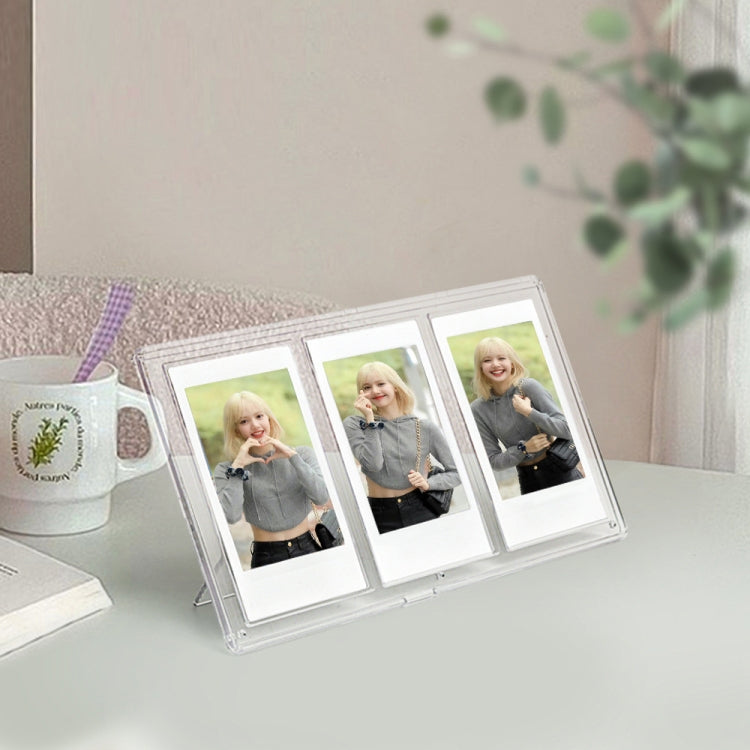 Pour Cadre photo transparent pour PC, format vertical, trois carrés, pour Polaroid