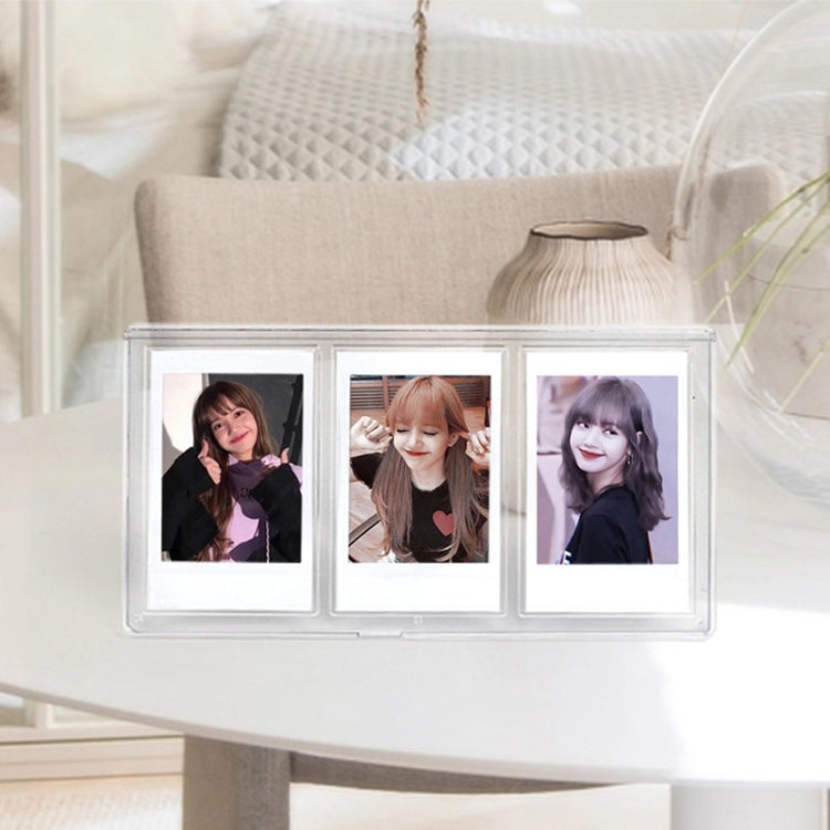 Pour Cadre photo transparent pour PC, format vertical, trois carrés, pour Polaroid