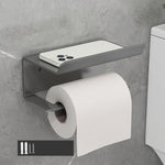 Stainless Steel Bathroom Roll Paper Holder No-Punch Cell Phone Storage Shelf, Phone Rack (White), Paper Rack (White）, Phone Rack (Black), Paper Rack (Black), Phone Rack (Gray), Paper Rack (Gray)