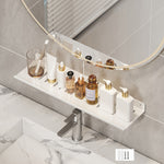 Étagère d'évier pour salle de bain, sans perçage, étagère de rangement, 30cm (blanc), 40cm (blanc), 50cm (blanc), 30cm (noir), 40cm (noir), 50cm (noir), 30cm (gris), 40cm (gris), 50cm (gris), 50cm en U (blanc), 50cm en U (noir), 50cm en U (gris)