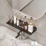 Étagère d'évier pour salle de bain, sans perçage, étagère de rangement, 30cm (blanc), 40cm (blanc), 50cm (blanc), 30cm (noir), 40cm (noir), 50cm (noir), 30cm (gris), 40cm (gris), 50cm (gris), 50cm en U (blanc), 50cm en U (noir), 50cm en U (gris)