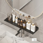 Étagère d'évier pour salle de bain, sans perçage, étagère de rangement, 30cm (blanc), 40cm (blanc), 50cm (blanc), 30cm (noir), 40cm (noir), 50cm (noir), 30cm (gris), 40cm (gris), 50cm (gris), 50cm en U (blanc), 50cm en U (noir), 50cm en U (gris)