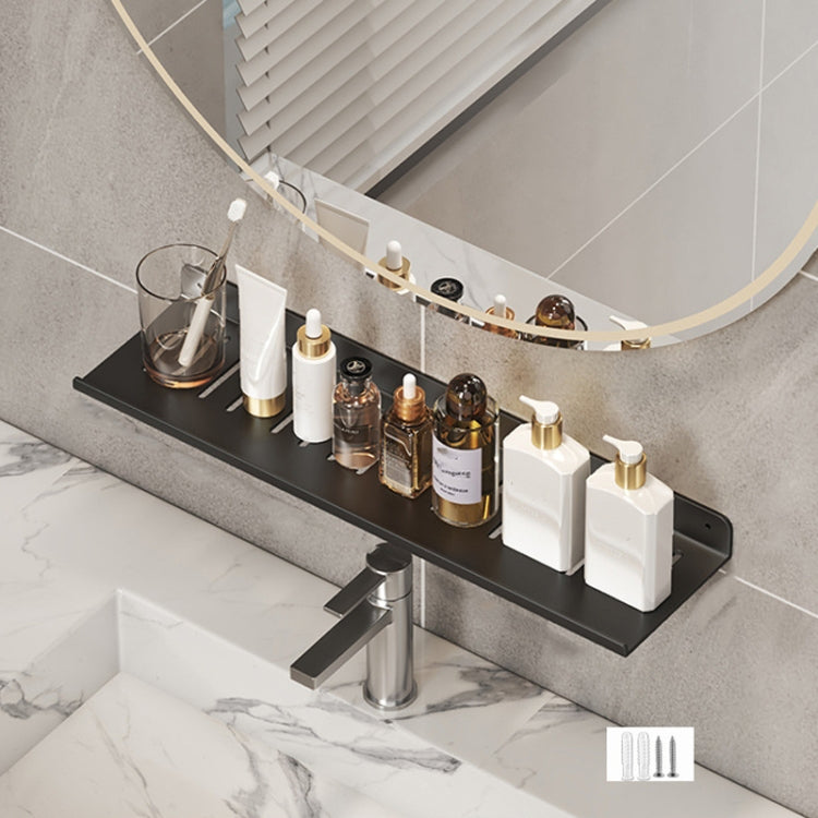 Étagère d'évier pour salle de bain, sans perçage, étagère de rangement, 30cm (blanc), 40cm (blanc), 50cm (blanc), 30cm (noir), 40cm (noir), 50cm (noir), 30cm (gris), 40cm (gris), 50cm (gris), 50cm en U (blanc), 50cm en U (noir), 50cm en U (gris)