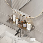 Étagère d'évier pour salle de bain, sans perçage, étagère de rangement, 30cm (blanc), 40cm (blanc), 50cm (blanc), 30cm (noir), 40cm (noir), 50cm (noir), 30cm (gris), 40cm (gris), 50cm (gris), 50cm en U (blanc), 50cm en U (noir), 50cm en U (gris)