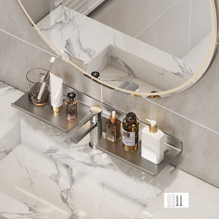 Étagère d'évier pour salle de bain, sans perçage, étagère de rangement, 30cm (blanc), 40cm (blanc), 50cm (blanc), 30cm (noir), 40cm (noir), 50cm (noir), 30cm (gris), 40cm (gris), 50cm (gris), 50cm en U (blanc), 50cm en U (noir), 50cm en U (gris)