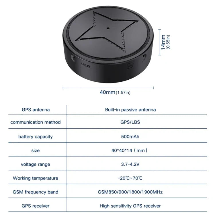 Localisateur GPS sans fil 2G à forte aimantation pour animaux domestiques/personnes âgées/enfants, PG12
