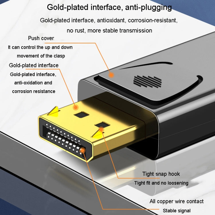 Adaptateur vidéo audio JINGHUA DP mâle vers HDMI femelle, version universelle 1080P, version universelle 4K