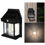 Applique murale extérieure solaire au tungstène 3 modes Détection corporelle étanche Jardin Villa Veilleuse, Noir normal, Blanc normal, Grand noir, Grand blanc