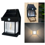Applique murale extérieure solaire au tungstène 3 modes Détection corporelle étanche Jardin Villa Veilleuse, Noir normal, Blanc normal, Grand noir, Grand blanc