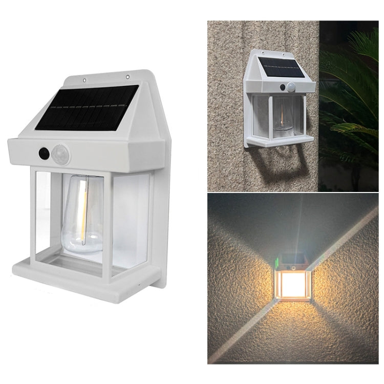 Applique murale extérieure solaire au tungstène 3 modes Détection corporelle étanche Jardin Villa Veilleuse, Noir normal, Blanc normal, Grand noir, Grand blanc