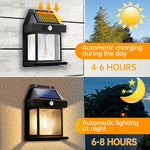 Applique murale extérieure solaire au tungstène 3 modes Détection corporelle étanche Jardin Villa Veilleuse, Noir normal, Blanc normal, Grand noir, Grand blanc