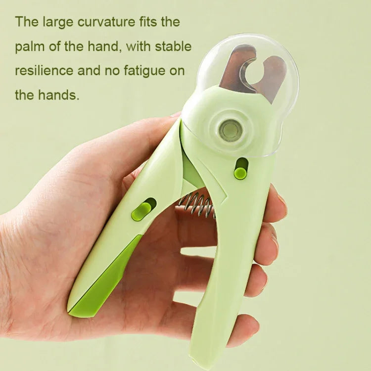 Coupe-Griffes LED pour Animaux de Compagnie, Coupe-Ongles pour Chiens et Chats avec Lime à Ongles, Blanc, Vert