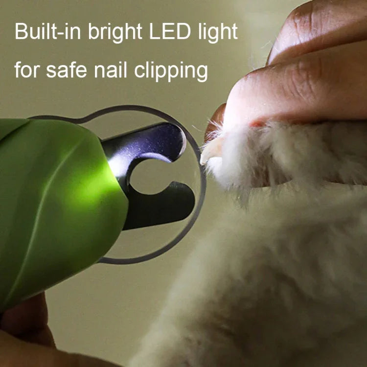 Coupe-Griffes LED pour Animaux de Compagnie, Coupe-Ongles pour Chiens et Chats avec Lime à Ongles, Blanc, Vert
