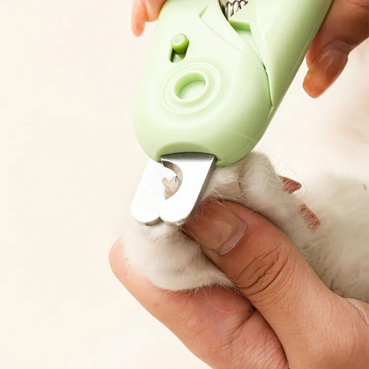 Coupe-Griffes LED pour Animaux de Compagnie, Coupe-Ongles pour Chiens et Chats avec Lime à Ongles, Blanc, Vert