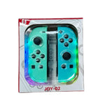Manettes de jeu JOY-02 (gauche et droite) avec éclairage RGB, Bluetooth, pour Switch / Switch OLED / Switch Pro / Switch Lite / Switch Joy-Con, noir et gris.