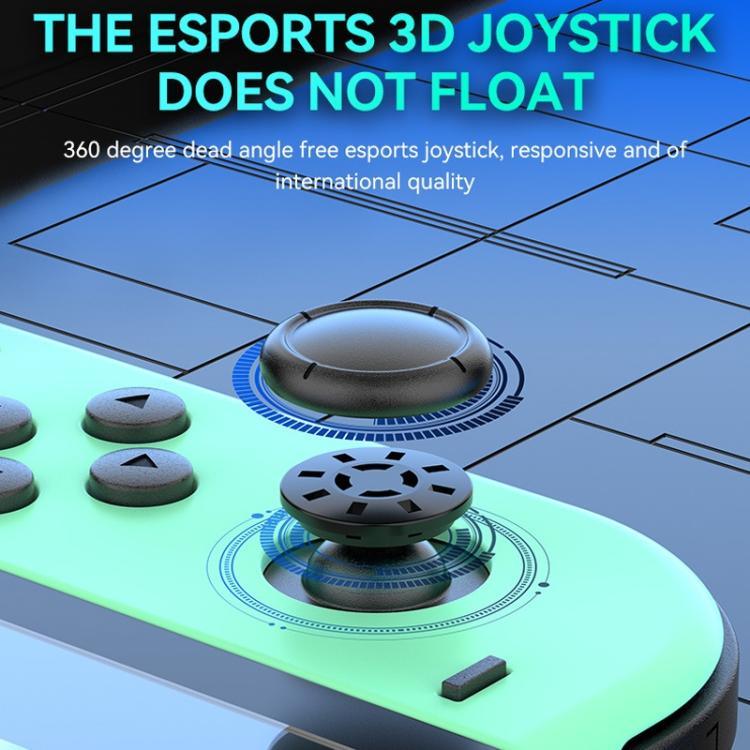Manettes de jeu JOY-02 (gauche et droite) avec éclairage RGB, Bluetooth, pour Switch / Switch OLED / Switch Pro / Switch Lite / Switch Joy-Con, noir et gris.