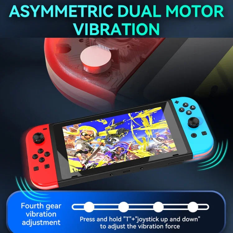 Manettes de jeu JOY-02 (gauche et droite) avec éclairage RGB, Bluetooth, compatibles Switch / Switch OLED / Switch Pro / Switch Lite / Joy-Con, bleu-rouge, vert-bleu, blanc