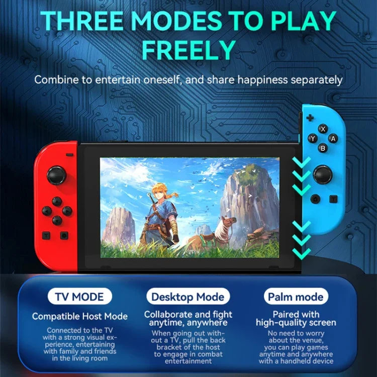 Manettes de jeu JOY-02 (gauche et droite) avec éclairage RGB, Bluetooth, compatibles Switch / Switch OLED / Switch Pro / Switch Lite / Joy-Con, bleu-rouge, vert-bleu, blanc