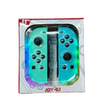 Manettes de jeu JOY-02 (gauche et droite) avec éclairage RGB, Bluetooth, compatibles Switch / Switch OLED / Switch Pro / Switch Lite / Joy-Con, bleu-rouge, vert-bleu, blanc