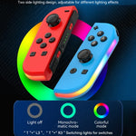 Manettes de jeu JOY-02 (gauche et droite) avec éclairage RGB, Bluetooth, compatibles Switch / Switch OLED / Switch Pro / Switch Lite / Joy-Con, bleu-rouge, vert-bleu, blanc
