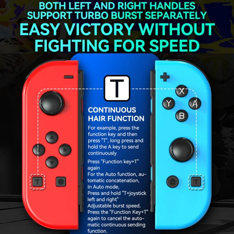 Manettes de jeu JOY-02 (gauche et droite) avec éclairage RGB, Bluetooth, compatibles Switch / Switch OLED / Switch Pro / Switch Lite / Joy-Con, bleu-rouge, vert-bleu, blanc