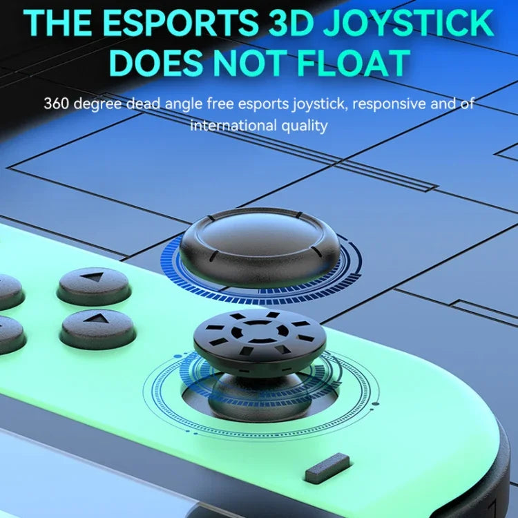 Manettes de jeu JOY-02 (gauche et droite) avec éclairage RGB, Bluetooth, compatibles Switch / Switch OLED / Switch Pro / Switch Lite / Joy-Con, bleu-rouge, vert-bleu, blanc