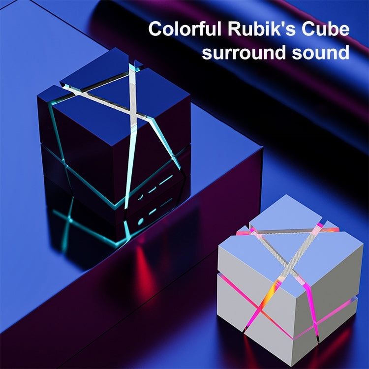 Enceinte Bluetooth AI Qone Cube à Commande Vocale avec Lumière RGB Mini Audio Sans Fil, Commande Vocale AI (Bleu), Commande Vocale AI (Rose), Commande Vocale AI (Noir), Commande Vocale AI (Blanc)