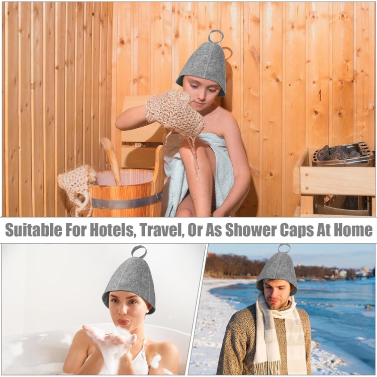 Chapeau de sauna en feutre, bonnet de bain pour sources chaudes, bonnet de séchage de cheveux absorbant