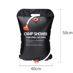 Sac de douche solaire pliant extérieur Sac de rangement d'eau portable pour usage domestique, 20L, 25L