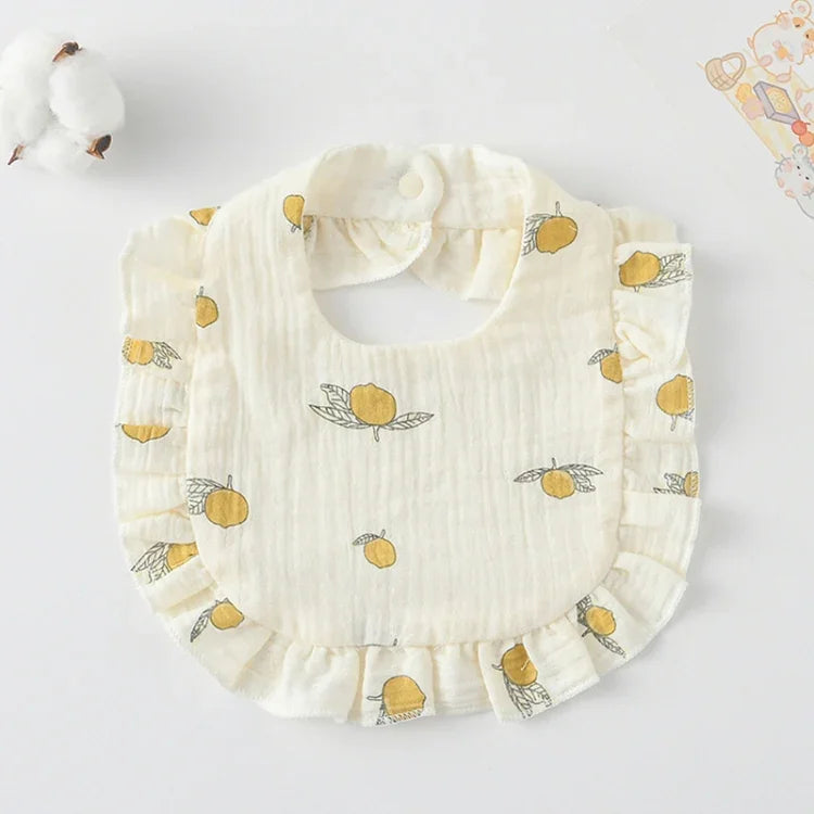Bavoir pour bébé avec volants, serviette pour salive, tissu doux en coton, lange, jaune citron, lapin, jaune orange, cœur pêche, lapin champignon, feuille fruit, petit lapin rose, amour, fleur hollandaise, floral, rose, écureuil, arc-en-ciel, petit tigre