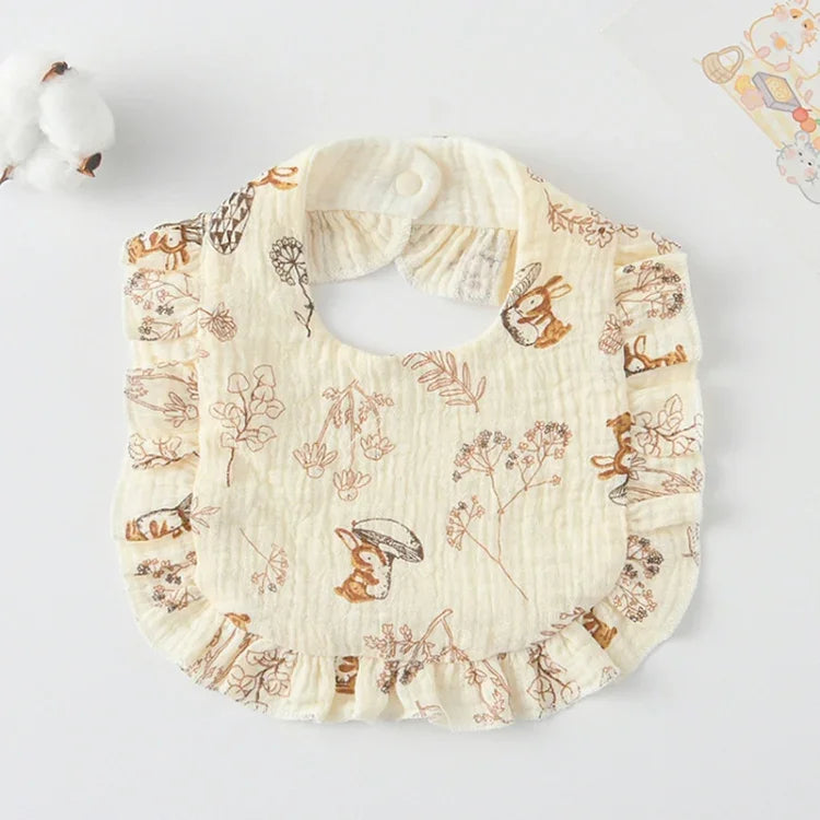 Bavoir pour bébé avec volants, serviette pour salive, tissu doux en coton, lange, jaune citron, lapin, jaune orange, cœur pêche, lapin champignon, feuille fruit, petit lapin rose, amour, fleur hollandaise, floral, rose, écureuil, arc-en-ciel, petit tigre