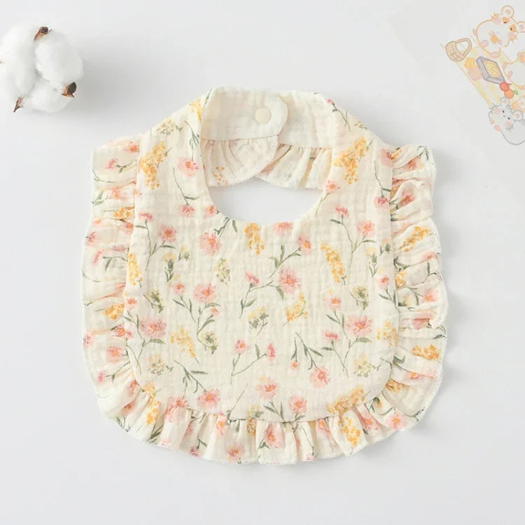 Bavoir pour bébé avec volants, serviette pour salive, tissu doux en coton, lange, jaune citron, lapin, jaune orange, cœur pêche, lapin champignon, feuille fruit, petit lapin rose, amour, fleur hollandaise, floral, rose, écureuil, arc-en-ciel, petit tigre