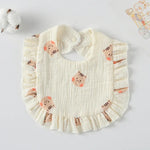 Bavoir pour bébé avec volants, serviette pour salive, tissu doux en coton, lange, jaune citron, lapin, jaune orange, cœur pêche, lapin champignon, feuille fruit, petit lapin rose, amour, fleur hollandaise, floral, rose, écureuil, arc-en-ciel, petit tigre