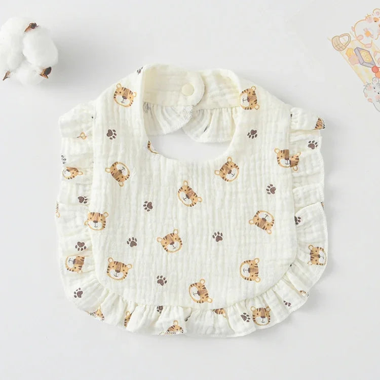 Bavoir pour bébé avec volants, serviette pour salive, tissu doux en coton, lange, jaune citron, lapin, jaune orange, cœur pêche, lapin champignon, feuille fruit, petit lapin rose, amour, fleur hollandaise, floral, rose, écureuil, arc-en-ciel, petit tigre