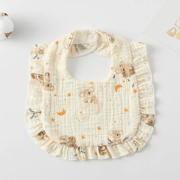 Bavoir pour bébé avec volants, serviette pour salive, tissu doux en coton, lange, jaune citron, lapin, jaune orange, cœur pêche, lapin champignon, feuille fruit, petit lapin rose, amour, fleur hollandaise, floral, rose, écureuil, arc-en-ciel, petit tigre