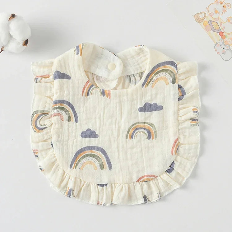 Bavoir pour bébé avec volants, serviette pour salive, tissu doux en coton, lange, jaune citron, lapin, jaune orange, cœur pêche, lapin champignon, feuille fruit, petit lapin rose, amour, fleur hollandaise, floral, rose, écureuil, arc-en-ciel, petit tigre