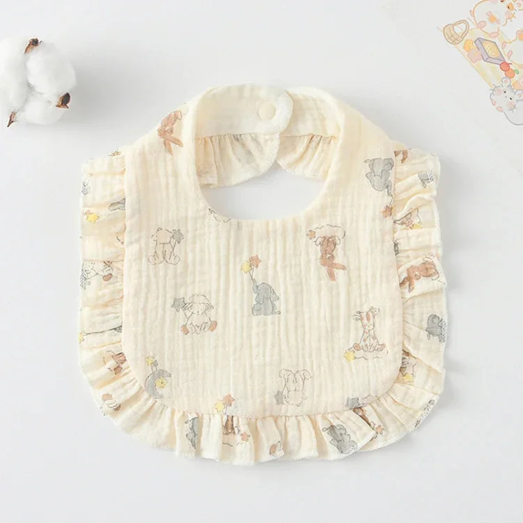 Bavoir pour bébé avec volants, serviette pour salive, tissu doux en coton, lange, jaune citron, lapin, jaune orange, cœur pêche, lapin champignon, feuille fruit, petit lapin rose, amour, fleur hollandaise, floral, rose, écureuil, arc-en-ciel, petit tigre