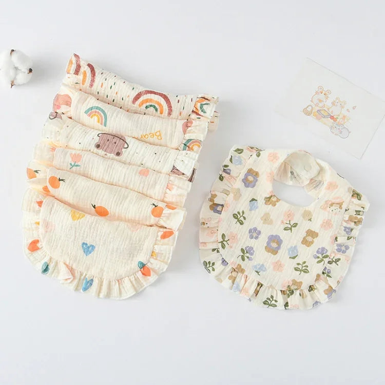 Bavoir pour bébé avec volants, serviette pour salive, tissu doux en coton, lange, jaune citron, lapin, jaune orange, cœur pêche, lapin champignon, feuille fruit, petit lapin rose, amour, fleur hollandaise, floral, rose, écureuil, arc-en-ciel, petit tigre