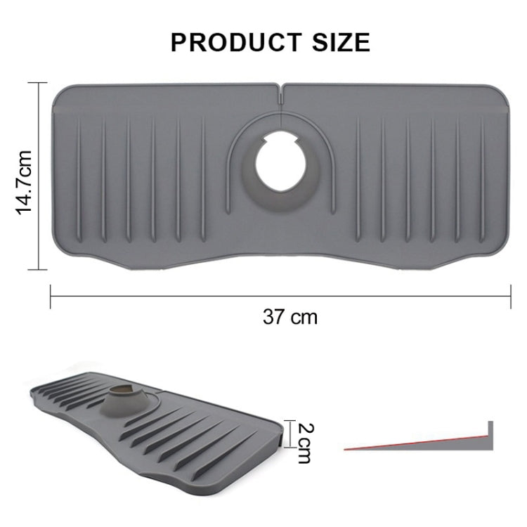 Tapis de drainage anti-éclaboussures en silicone pour robinet de cuisine et salle de bain, blanc, gris, noir, blanc+bord étanche, gris+bord étanche, noir+bord étanche