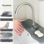Tapis de drainage anti-éclaboussures en silicone pour robinet de cuisine et salle de bain, blanc, gris, noir, blanc+bord étanche, gris+bord étanche, noir+bord étanche