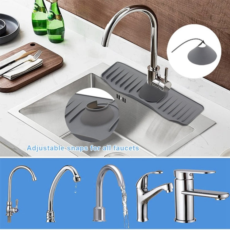 Tapis de drainage anti-éclaboussures en silicone pour robinet de cuisine et salle de bain, blanc, gris, noir, blanc+bord étanche, gris+bord étanche, noir+bord étanche