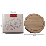 4 pièces / ensemble boîte ronde en chêne couteau à fromage spatule outils à fromage en acier inoxydable coutellerie, couleur acier, noir, or